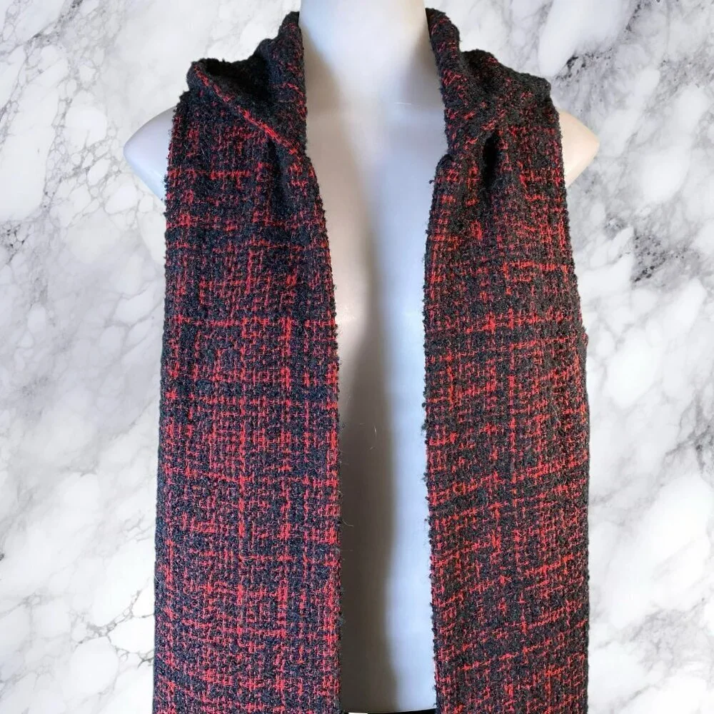 BCBGeneration Gigi Boucle Tweed Vest in Red/Black Combo